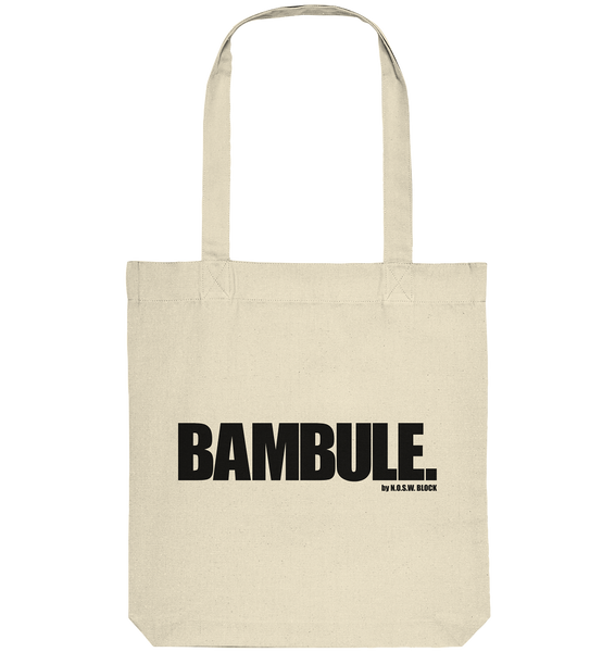 N.O.S.W. BLOCK Fanblock Tote-Bag "BAMBULE." Organic Baumwolltasche natural raw