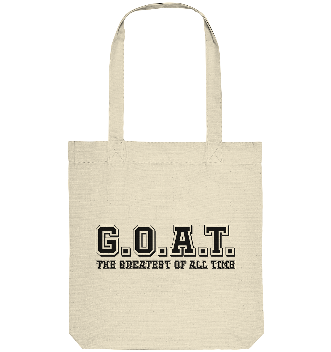 N.O.S.W. BLOCK Teamsport Tote-Bag "G.O.A.T." Organic Baumwolltasche natural raw