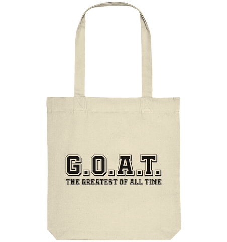 N.O.S.W. BLOCK Teamsport Tote-Bag "G.O.A.T." Organic Baumwolltasche natural raw