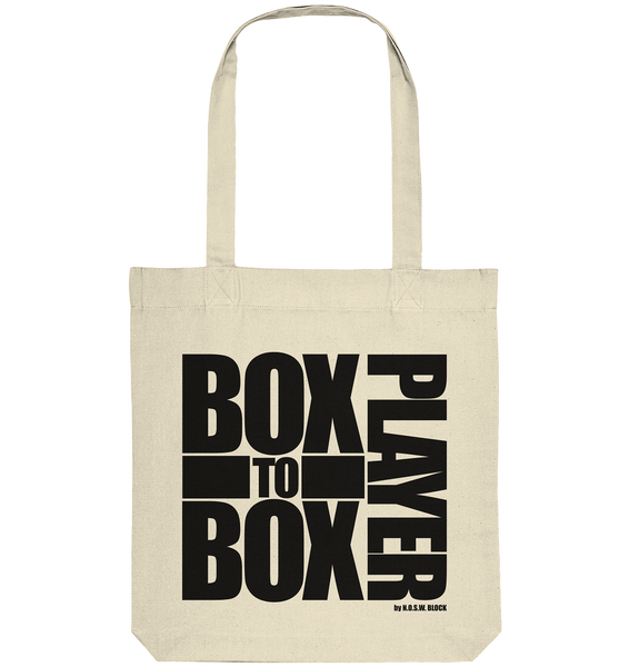 N.O.S.W. BLOCK Fanblock Tote-Bag "BOX TO BOX PLAYER" Organic Baumwolltasche natural