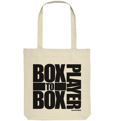 N.O.S.W. BLOCK Fanblock Tote-Bag "BOX TO BOX PLAYER" Organic Baumwolltasche natural