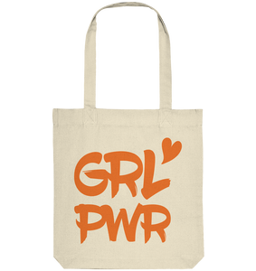 N.O.S.W. BLOCK Teamsport Tote-Bag "GRL PWR" Organic Baumwolltasche natural