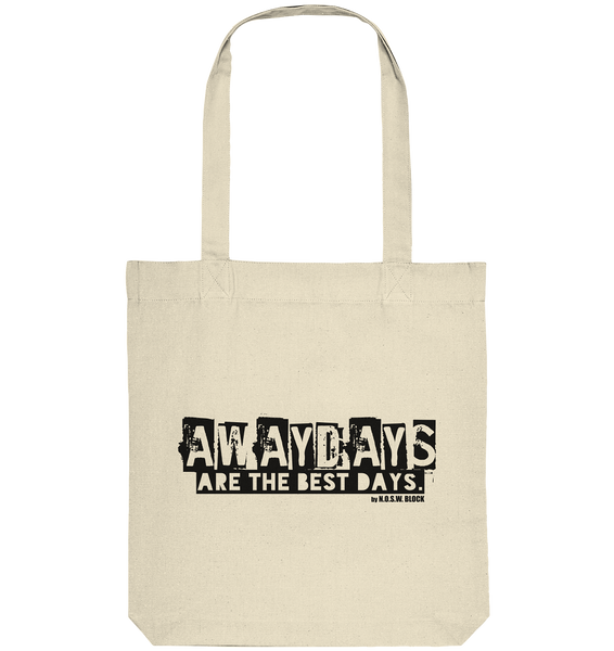 N.O.S.W. BLOCK Fanblock Tote-Bag "AWAYDAYS ARE THE BEST DAYS." Organic Baumwolltasche natural