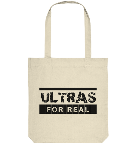 N.O.S.W. BLOCK Ultras Tote-Bag "ULTRAS FOR REAL" beidseitig bedruckte Organic Baumwolltasche natural