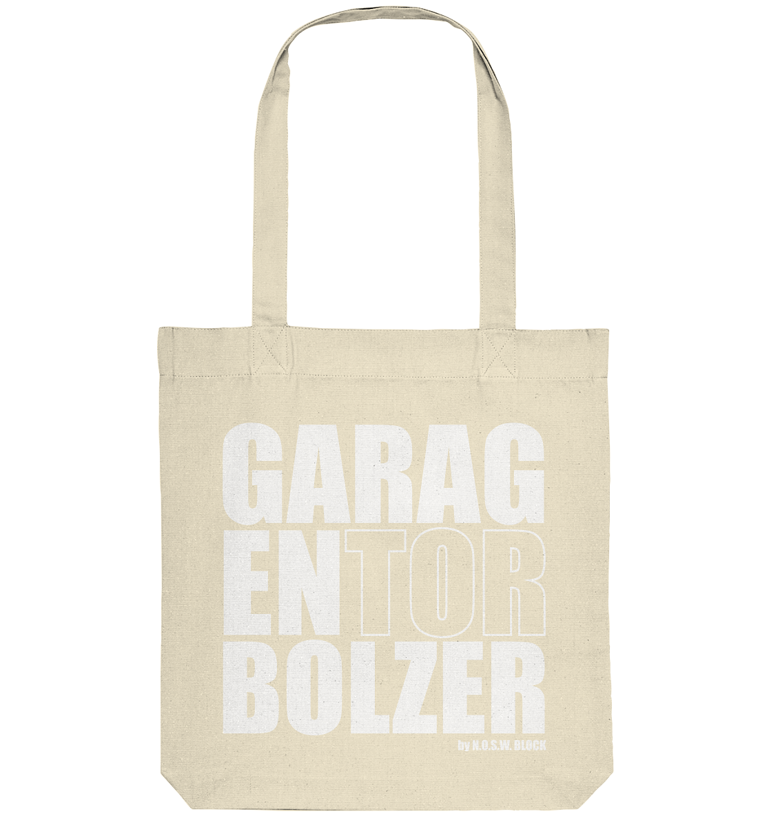 N.O.S.W BLOCK Teamsport Tote-Bag "GARAGENTORBOLZER" Organic Baumwolltasche nature