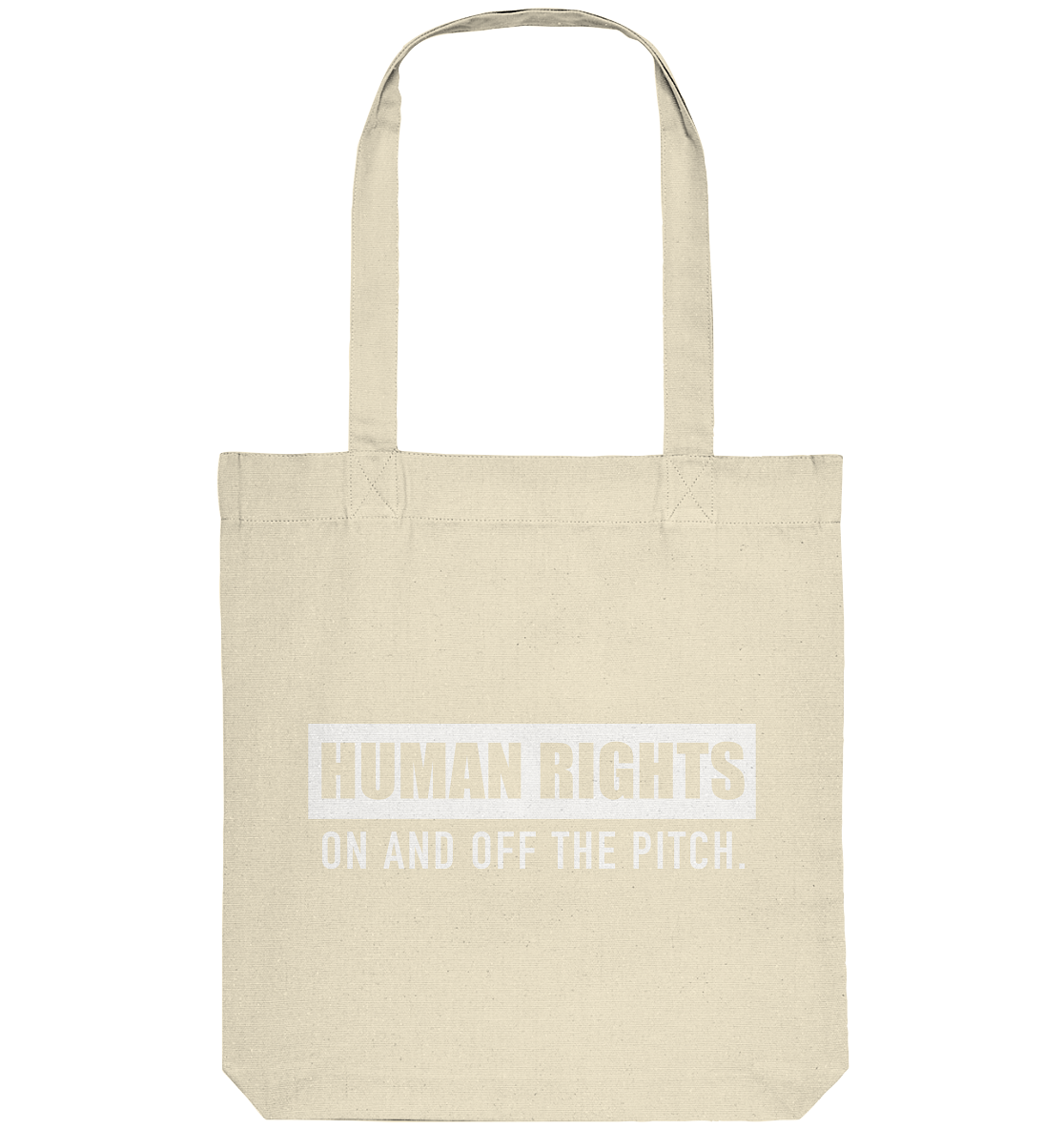 N.O.S.W. BLOCK Fanblock Tote-Bag "HUMAN RIGHTS ON AND OFF THE PITCH" Organic Baumwolltasche natural