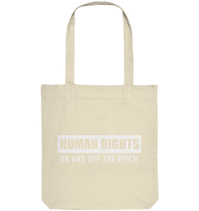 N.O.S.W. BLOCK Fanblock Tote-Bag "HUMAN RIGHTS ON AND OFF THE PITCH" Organic Baumwolltasche natural