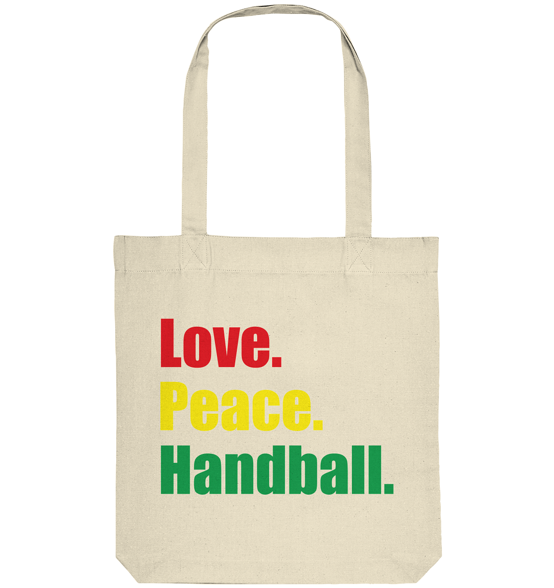 N.O.S.W. BLOCK Fanblock Tote-Bag "Love. Peace. Hockey." Organic Baumwolltasche nature