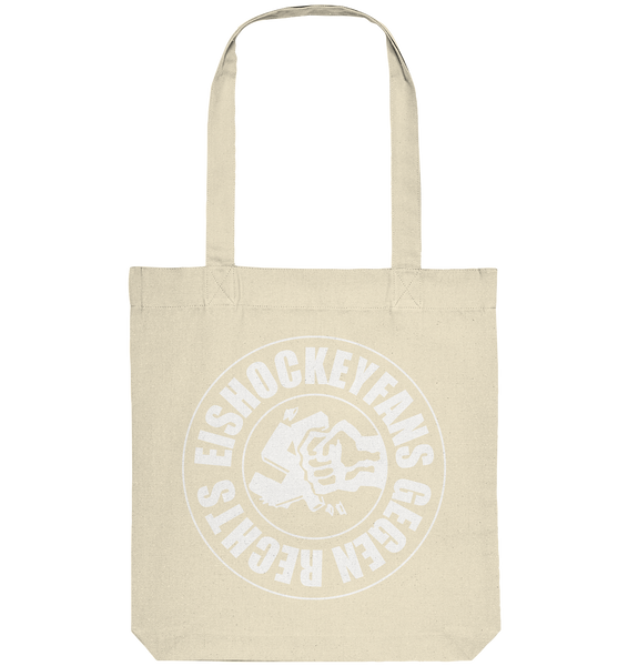 N.O.S.W. BLOCK Gegen Rechts Tote-Bag "EISHOCKEYFANS GEGEN RECHTS" Organic Baumwolltasche natural