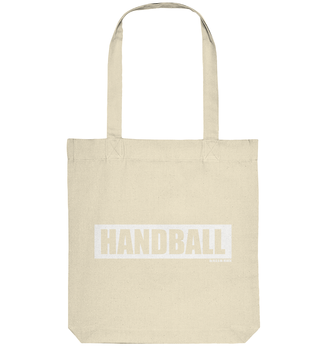  N.O.S.W. BLOCK Teamsport Tote-Bag "HANDBALL" Organic Baumwolltasche natural