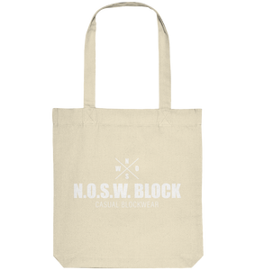 N.O.S.W. BLOCK Tote-Bag "CASUAL BLOCKWEAR" Organic Baumwolltasche natural