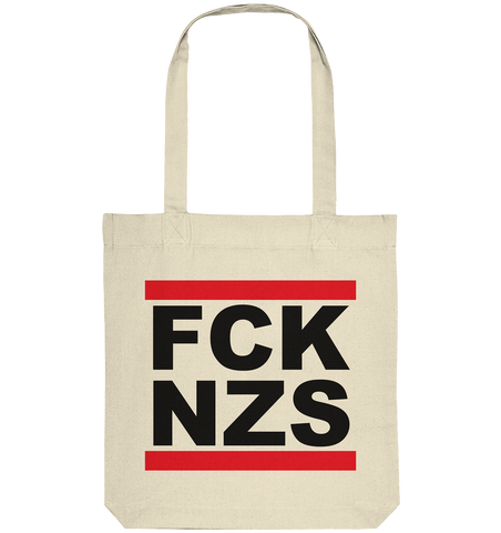 N.O.S.W. BLOCK Gegen Rechts Tote-Bag "FCK NZS" Organic Baumwolltasche natural rwa