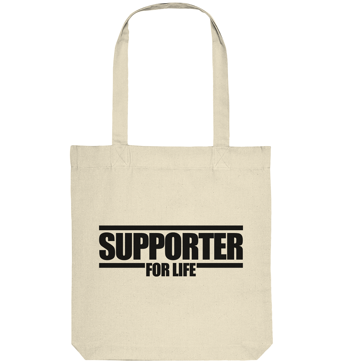 N.O.S.W. BLOCK Supporter Tote-Bag "SUPPORTER FOR REAL" Organic Baumwolltasche natural