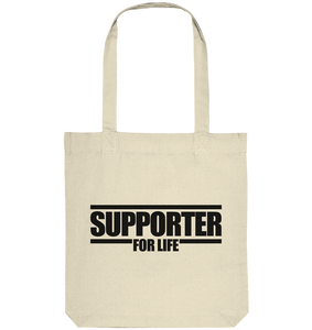 N.O.S.W. BLOCK Supporter Tote-Bag "SUPPORTER FOR REAL" Organic Baumwolltasche natural