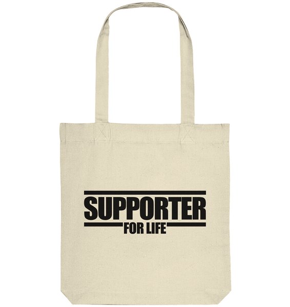 N.O.S.W. BLOCK Supporter Tote-Bag "SUPPORTER FOR REAL" Organic Baumwolltasche natural