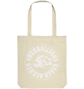 N.O.S.W. BLOCK Gegen Rechts Tote-Bag "FUSSBALLFANS GEGEN RECHTS" Organic Baumwolltasche natural