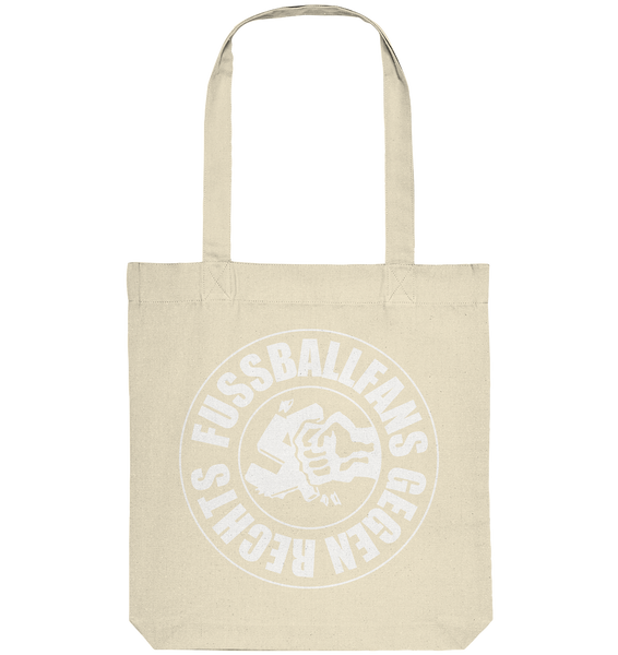 N.O.S.W. BLOCK Gegen Rechts Tote-Bag "FUSSBALLFANS GEGEN RECHTS" Organic Baumwolltasche natural