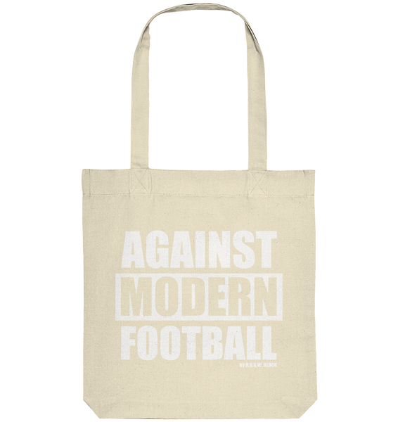 N.O.S.W. BLOCK Fanblock Tote-Bag "AGAINST MODERN FOOTBALL" Organic Baumwolltasche natural