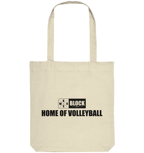 N.O.S.W. BLOCK Tote-Bag "HOME OF VOLLEYBALL" Organic Baumwolltasche natural